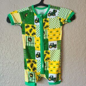 Western themed Child Pajamas/Sleeper - Green Tractor